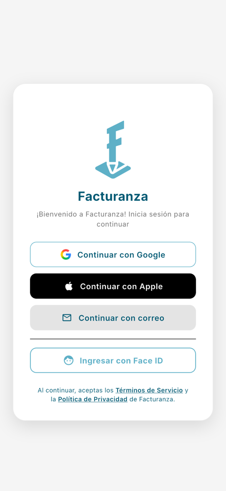 Opciones de inicio de sesión - Móvil