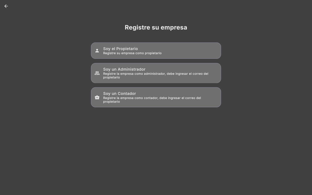 Elige cómo te registras - Escritorio (tema oscuro)