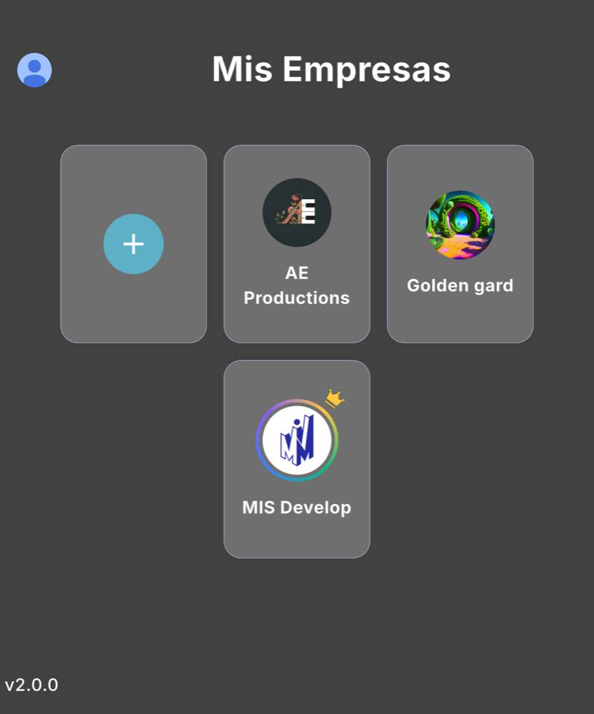 Mis Empresas - Tablet (tema oscuro)